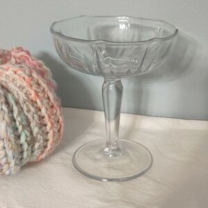 Heavy Clear Colorless Antique Glass Compote/Sherbet Pedestal Candy Dish
